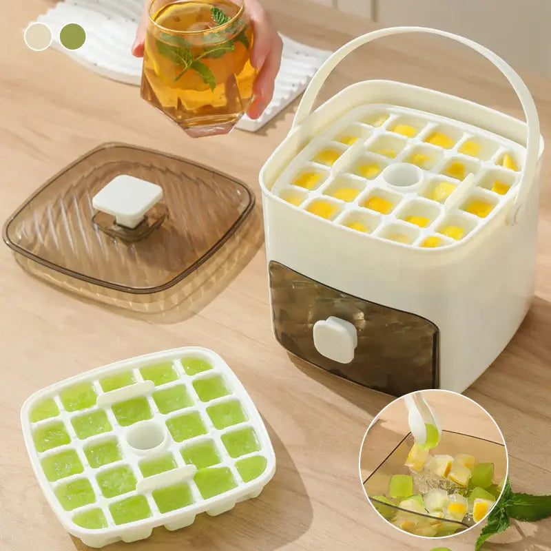 Ice Cube Tray with Push Function – 48 Cubes No-Spill & Easy Release Design