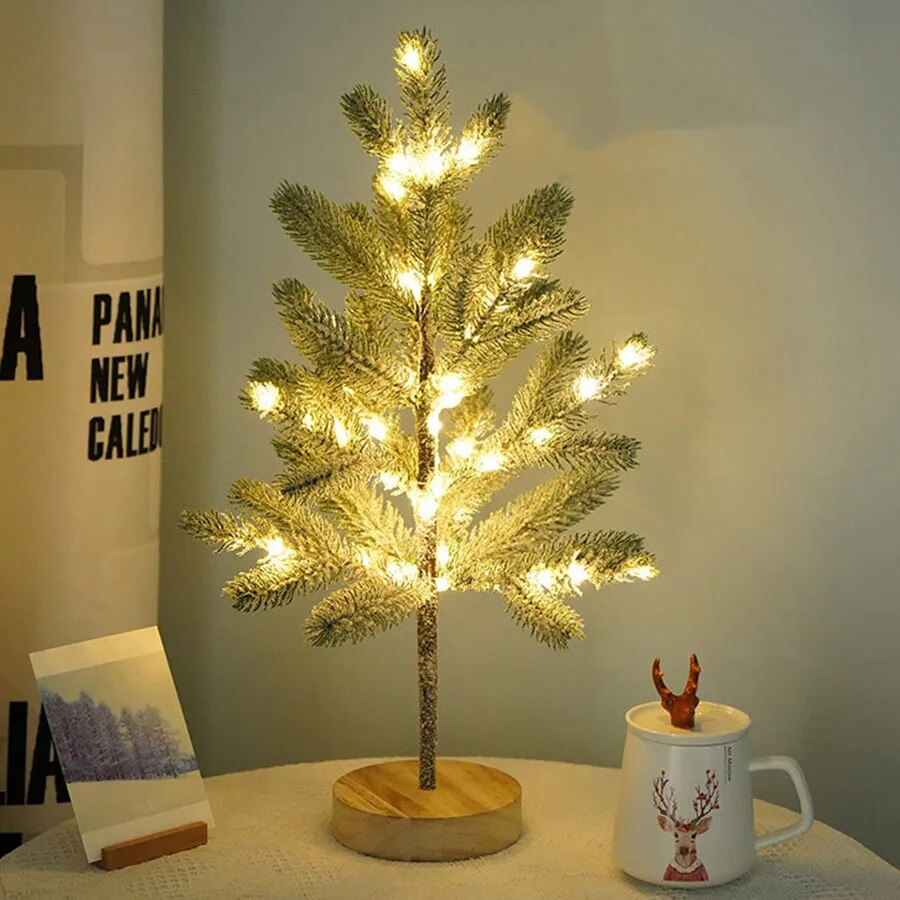 LED Christmas Tree Table Lamp – Warm White Glowing Tabletop Tree