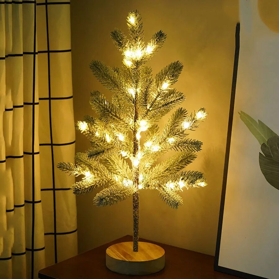 LED Christmas Tree Table Lamp – Warm White Glowing Tabletop Tree