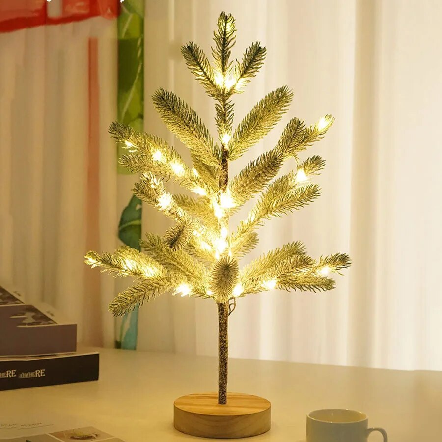 LED Christmas Tree Table Lamp – Warm White Glowing Tabletop Tree