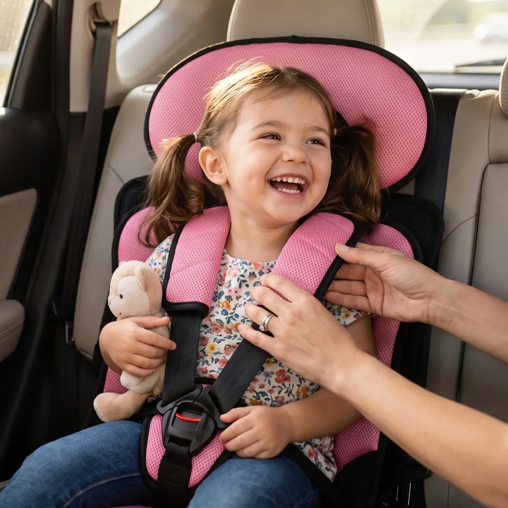 Portable Child Car Booster Seat – Foldable Compact & Travel Safety