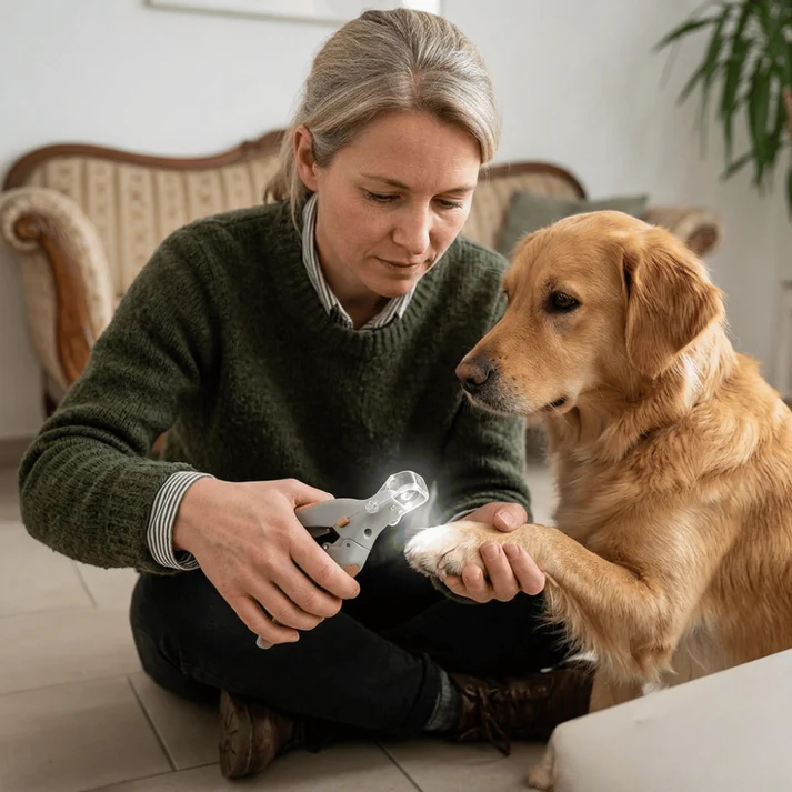 Pet Nail Clipper with LED Light – Replaceable Stainless Steel Blade