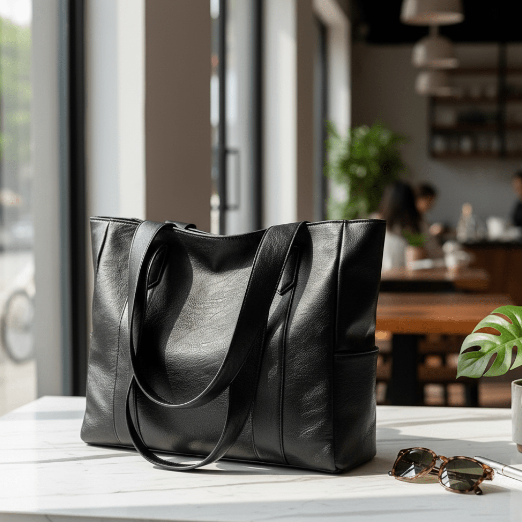 Leather Shoulder Bag – Retro Elegant Smooth Surface & Vintage Style