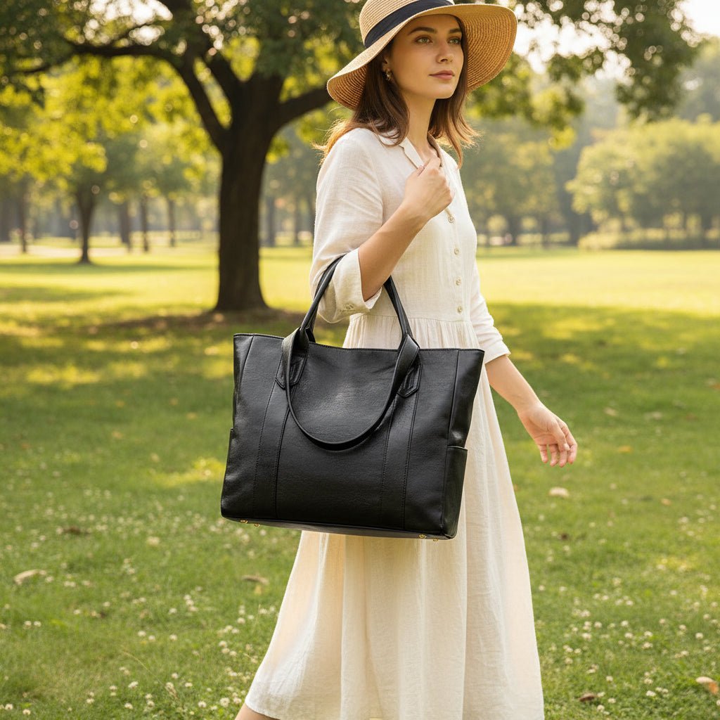 Leather Shoulder Bag – Retro Elegant Smooth Surface & Vintage Style