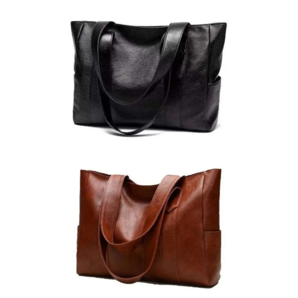 Leather Shoulder Bag – Retro Elegant Smooth Surface & Vintage Style
