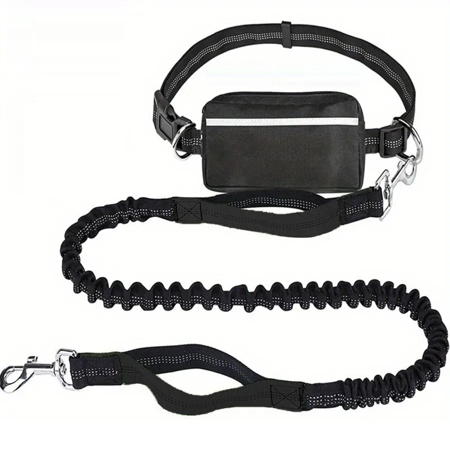 Hands-Free Dog Walking Leash – Bag Dispenser Included, Waist Clip & Durable