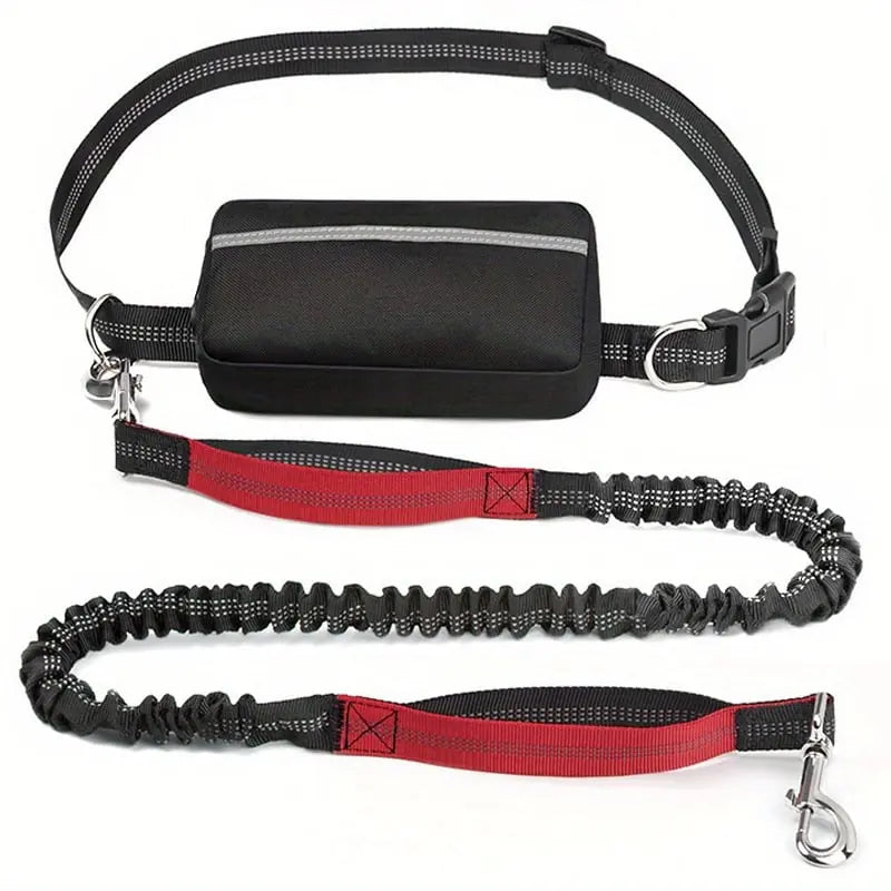 Hands-Free Dog Walking Leash – Bag Dispenser Included, Waist Clip & Durable