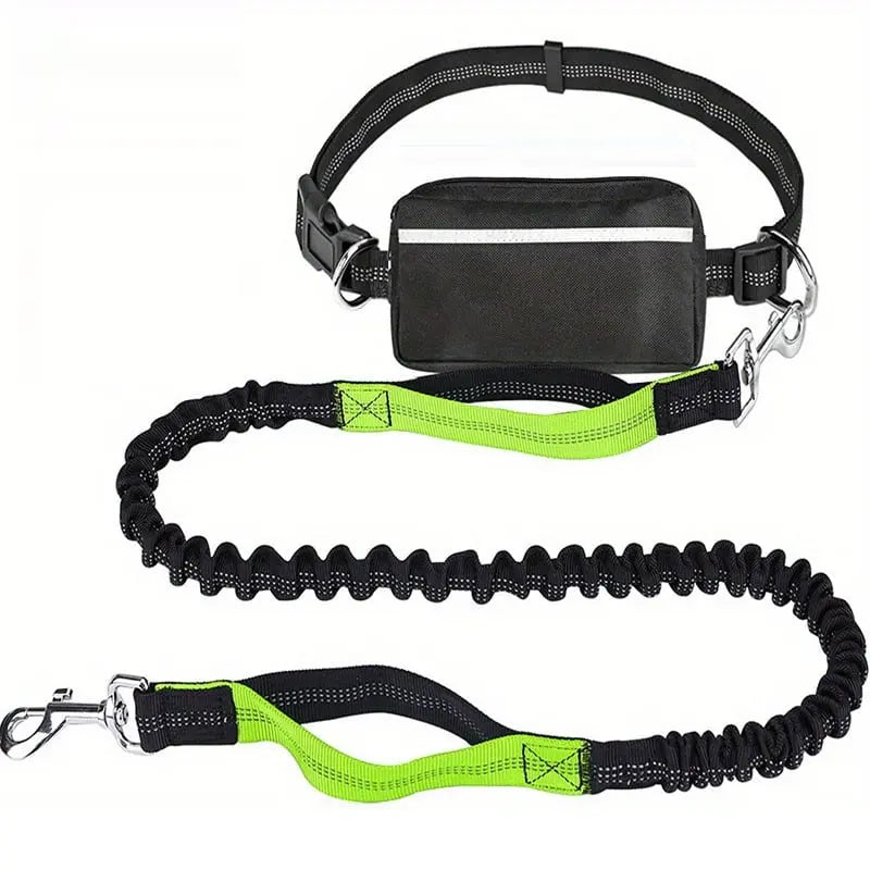 Hands-Free Dog Walking Leash – Bag Dispenser Included, Waist Clip & Durable