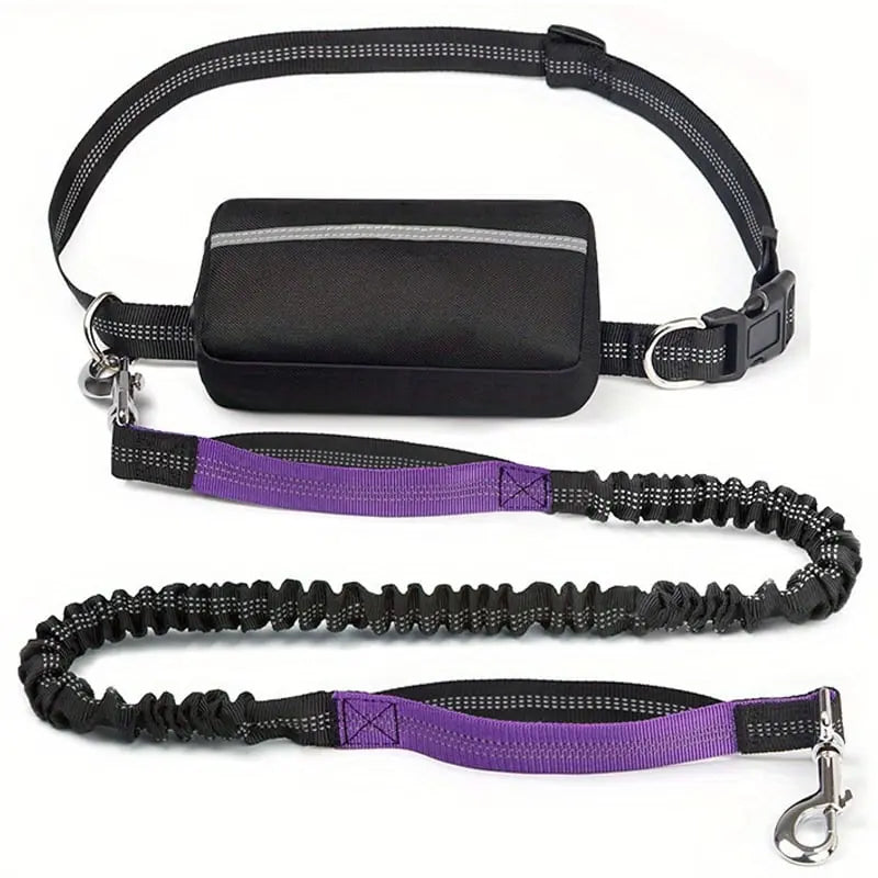 Hands-Free Dog Walking Leash – Bag Dispenser Included, Waist Clip & Durable