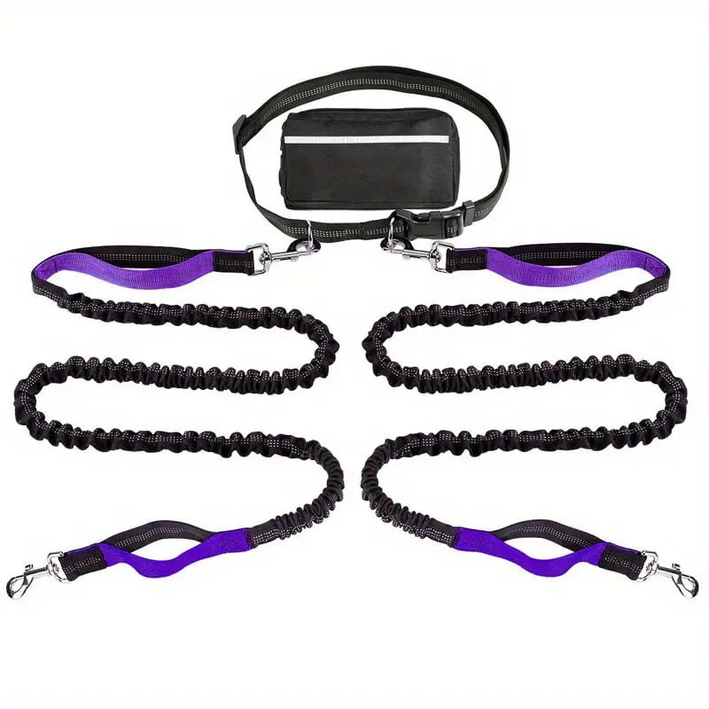 Hands-Free Dog Walking Leash – Bag Dispenser Included, Waist Clip & Durable