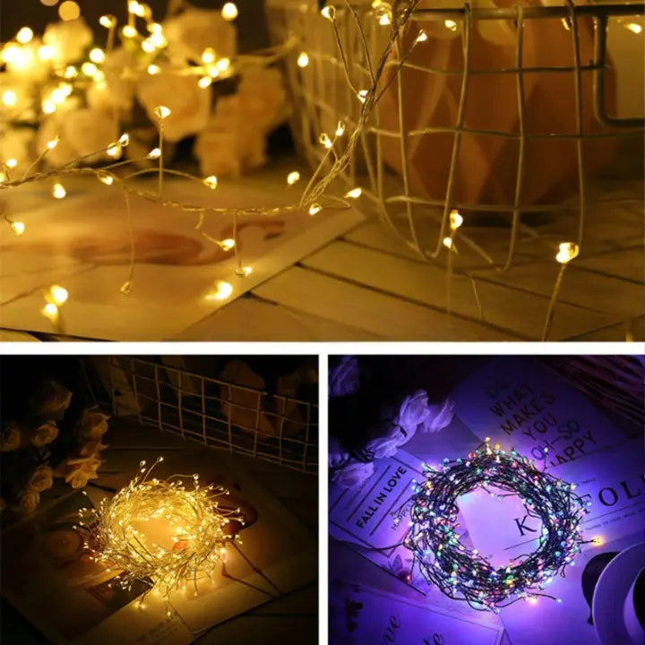 Copper Wire LED Christmas Tree String Lights, 100–300 LEDs