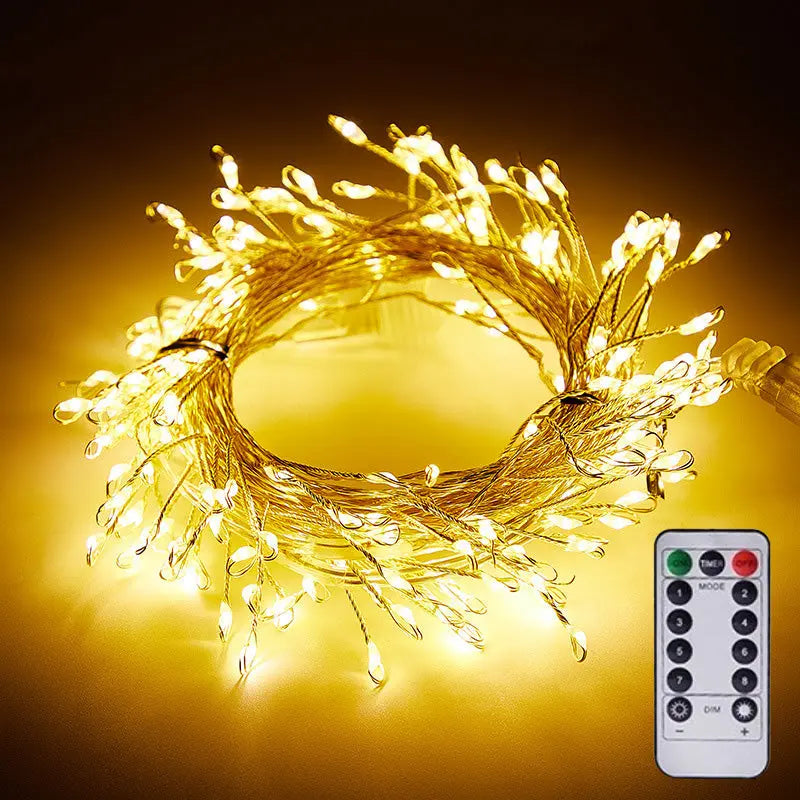 Copper Wire LED Christmas Tree String Lights, 100–300 LEDs