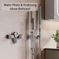 Space-Saving Broom & Tool Holder – No Drill, Wall Mount & 4 Hook Slots