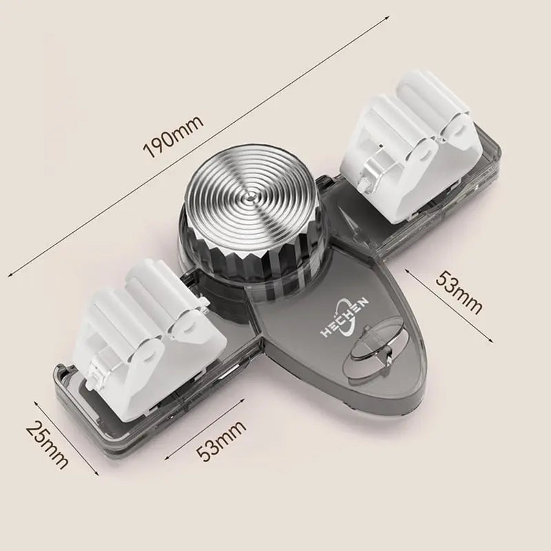 Space-Saving Broom & Tool Holder – No Drill, Wall Mount & 4 Hook Slots