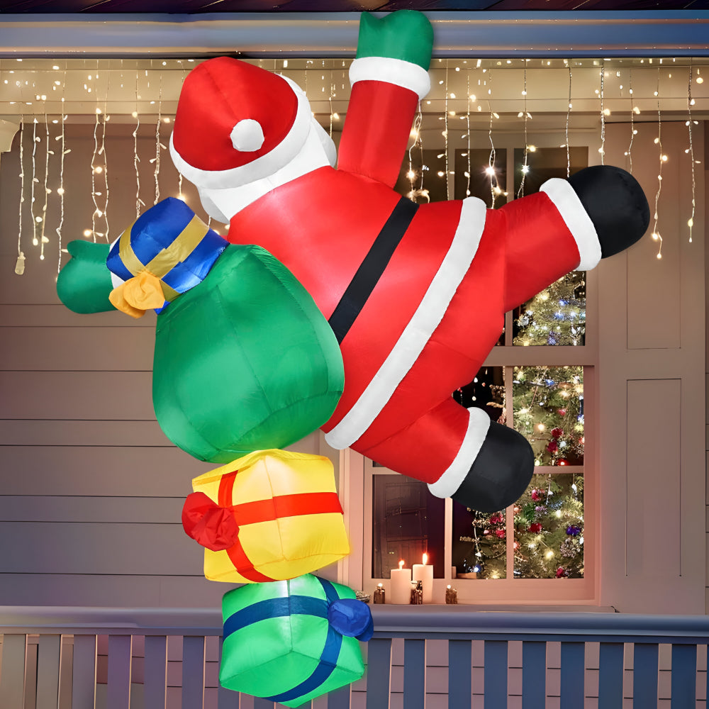 Inflatable Climbing Santa with LED Lights – Outdoor Christmas Decoration