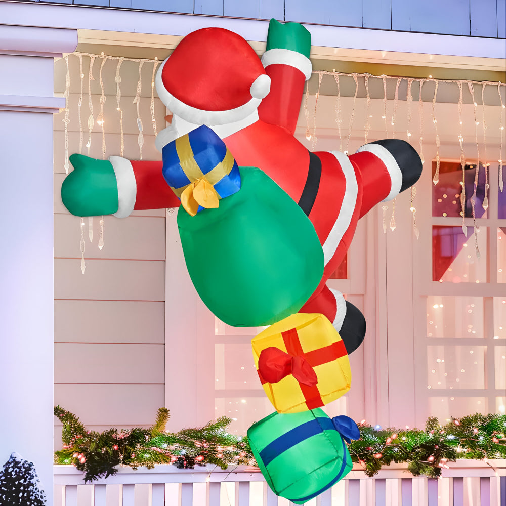 Inflatable Climbing Santa with LED Lights – Outdoor Christmas Decoration
