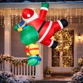 Inflatable Climbing Santa with LED Lights Outdoor Christmas Decoration