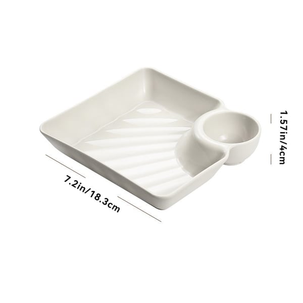 Dipping Plate with Sauce Compartment – Stackable & No-Drip Design
