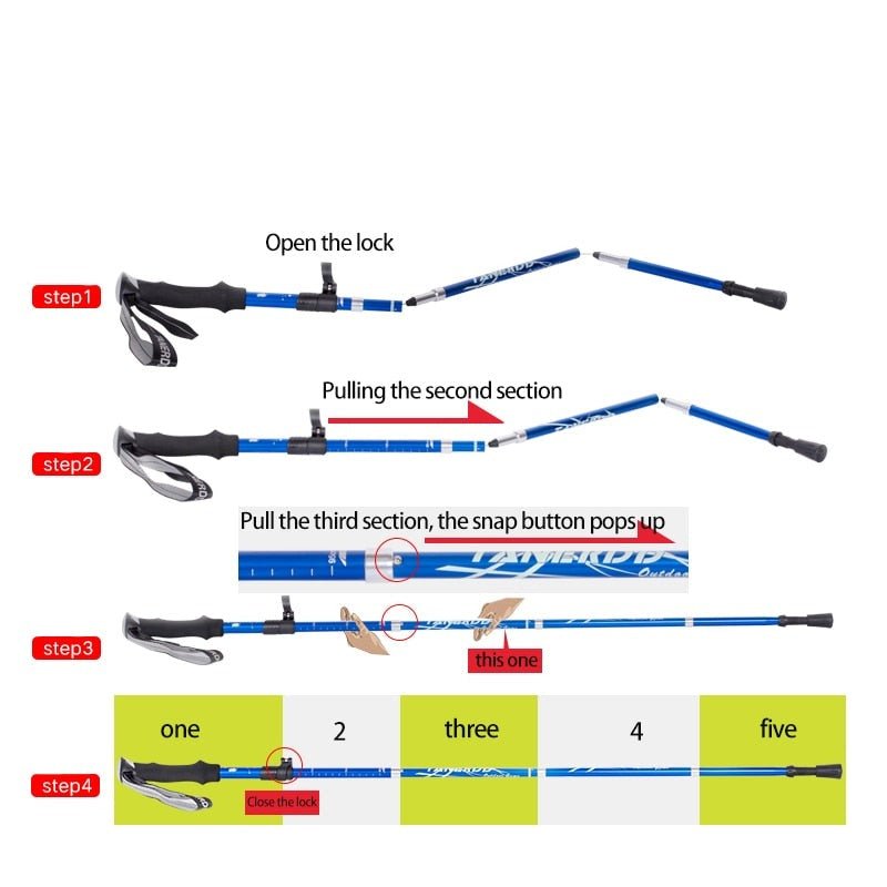 Adjustable Trekking Poles – Lightweight Foldable Hiking & Walking Sticks