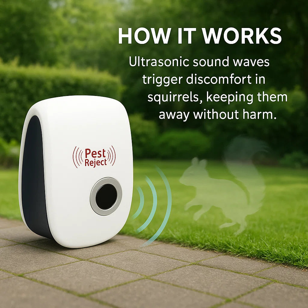 Ultrasonic Squirrel Repeller – Solar Pest Control Device for Gardens & Yards