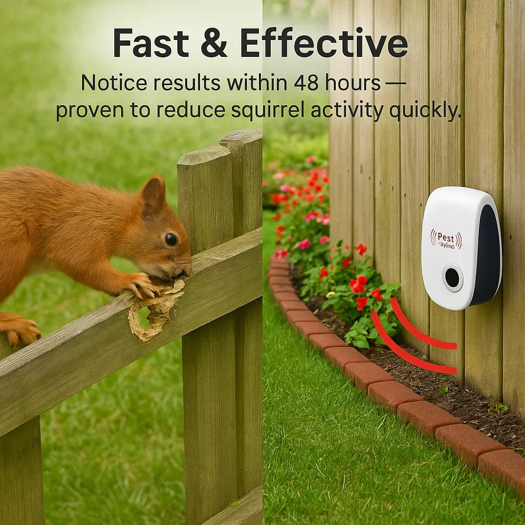 Ultrasonic Squirrel Repeller – Solar Pest Control Device for Gardens & Yards