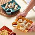 Dipping Plate with Sauce Compartment – Stackable & No-Drip Design