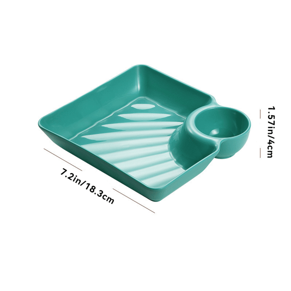 Dipping Plate with Sauce Compartment – Stackable & No-Drip Design
