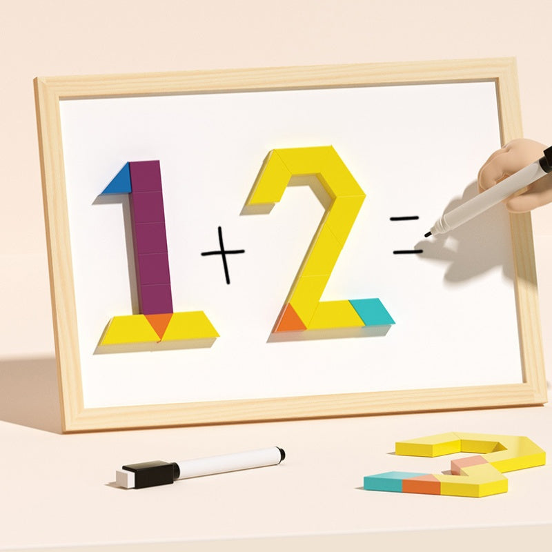 Magnetic Wooden Building Blocks – Pattern Cards Included, Educational & Creative