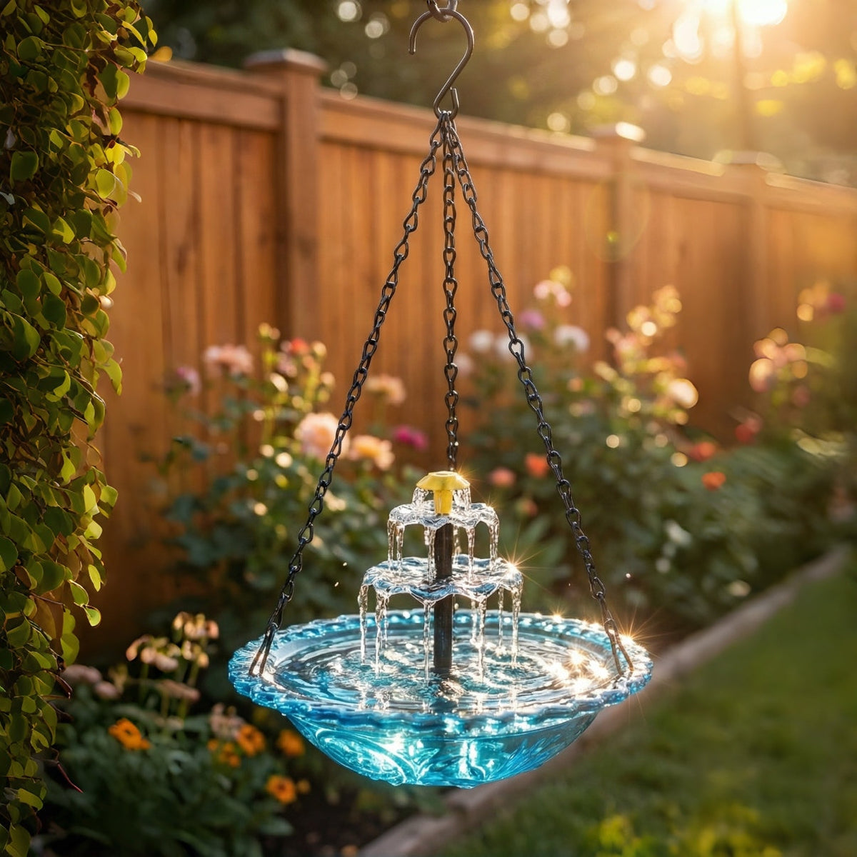 Solar Bird Bath Fountain – Two-Tier Garden Water Feature & No Power Needed