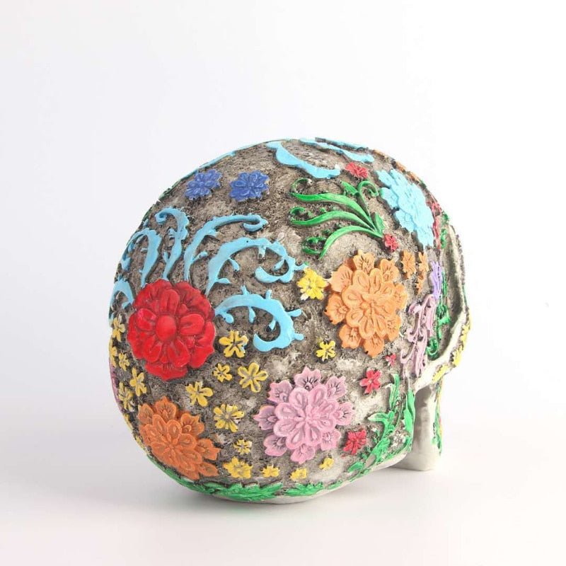 Colorful Resin Sugar Skull Figurine