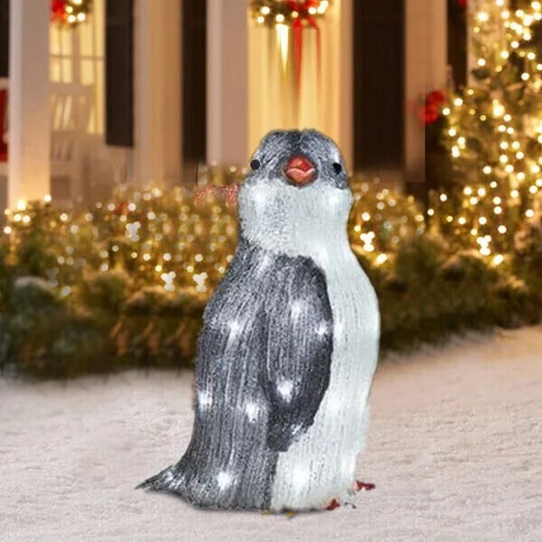 Christmas Penguin Decorations – 3-Piece Lighted Holiday Set