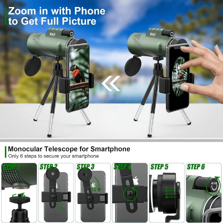 Ultra-Zoom Monocular – 600x HD Lens Compact Hiking & Birdwatching