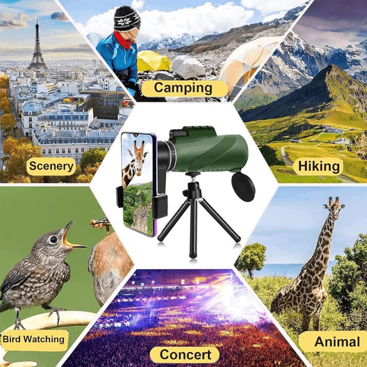 Ultra-Zoom Monocular – 600x HD Lens Compact Hiking & Birdwatching