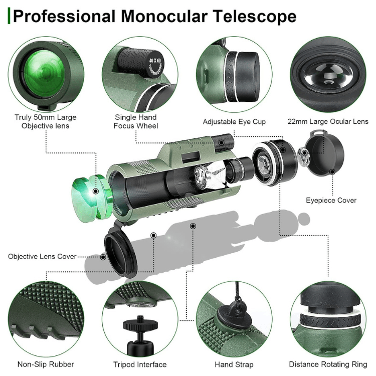 Ultra-Zoom Monocular – 600x HD Lens Compact Hiking & Birdwatching