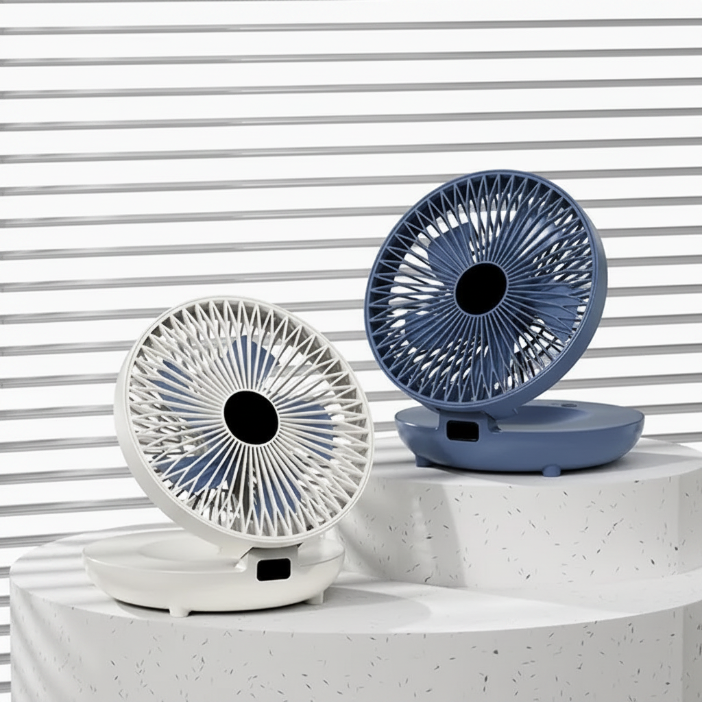 Portable Oscillating Desk Fan - Mesh Foldable Cooling Fan for Home & Office