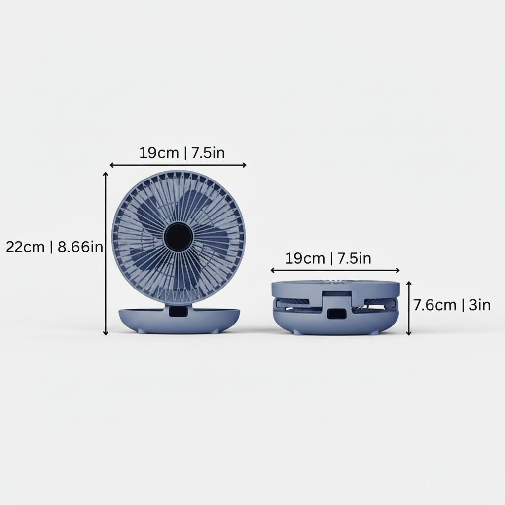 Portable Oscillating Desk Fan - Mesh Foldable Cooling Fan for Home & Office