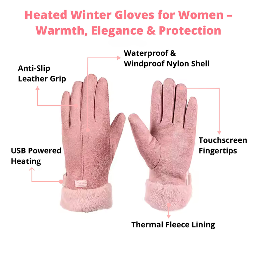 Heated Gloves for Women – USB Rechargeable Waterproof Thermal Winter Gloves