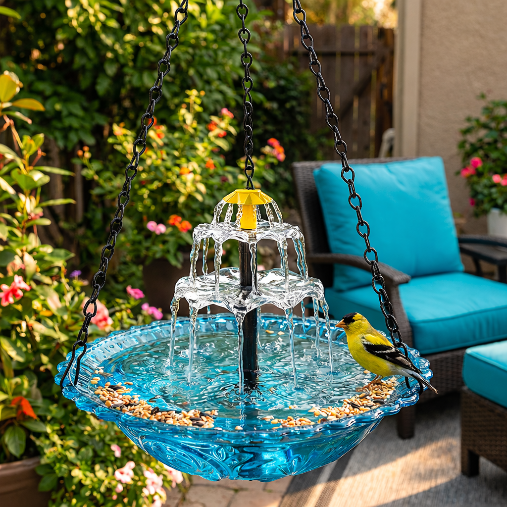 Solar Bird Bath Fountain – Two-Tier Garden Water Feature & No Power Needed