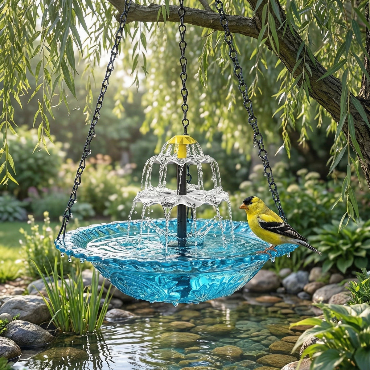 Solar Bird Bath Fountain – Two-Tier Garden Water Feature & No Power Needed