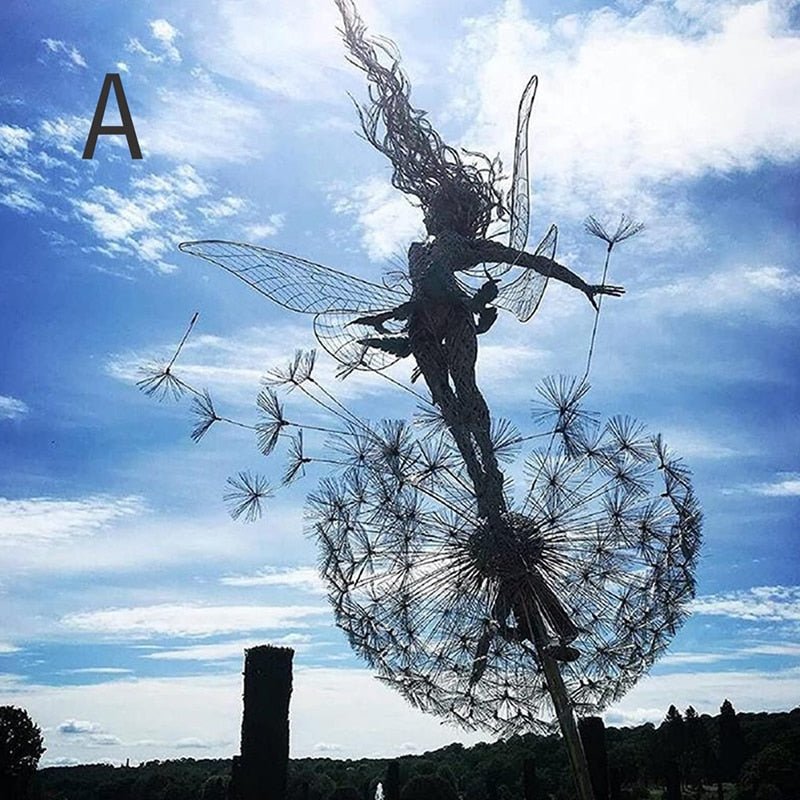 Dancing Fairy Steel Garden Statue – Weather-Resistant Outdoor Decor