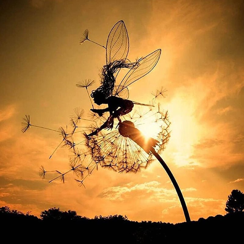 Dancing Fairy Steel Garden Statue – Weather-Resistant Outdoor Decor