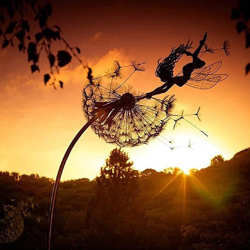 Dancing Fairy Steel Garden Statue – Weather-Resistant Outdoor Decor