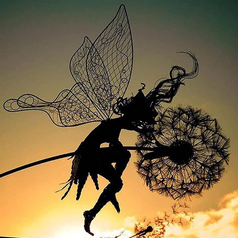 Dancing Fairy Steel Garden Statue – Weather-Resistant Outdoor Decor