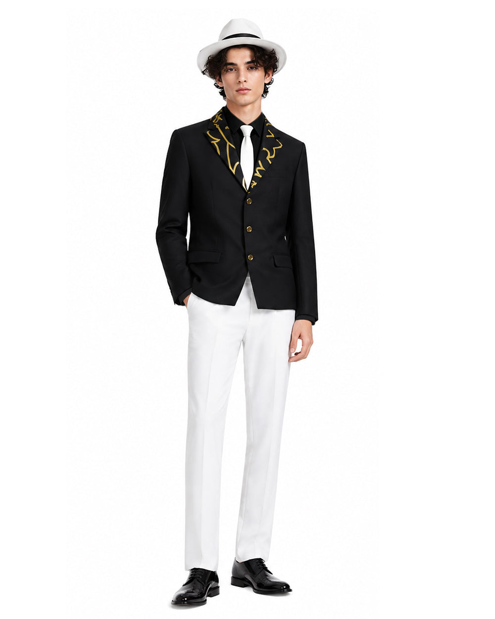 Men’s Black and White Villain Costume Set