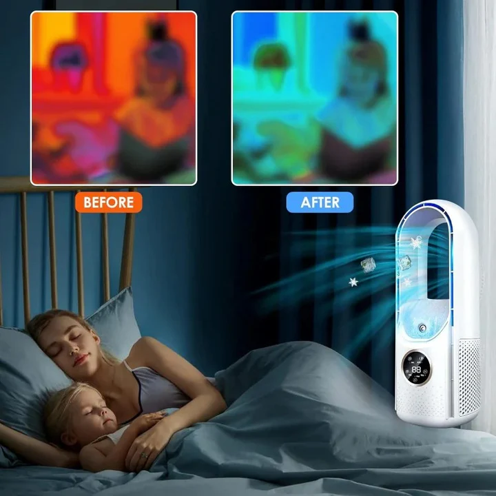 Bladeless Portable Air Conditioner – Silent 3-Speed Personal Cooling
