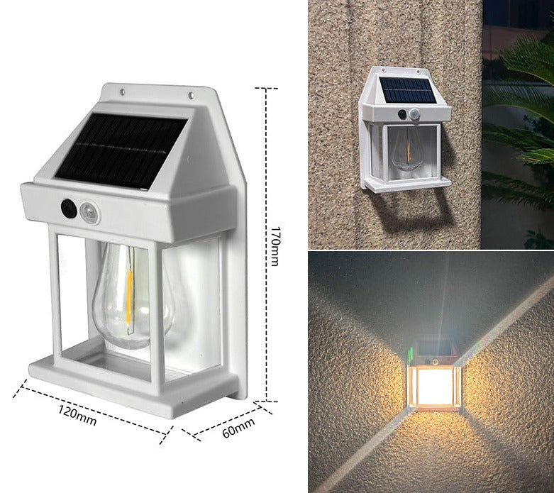 Solar Lantern Wall Light Set of 2 – Motion Sensor &amp; Auto On/Off