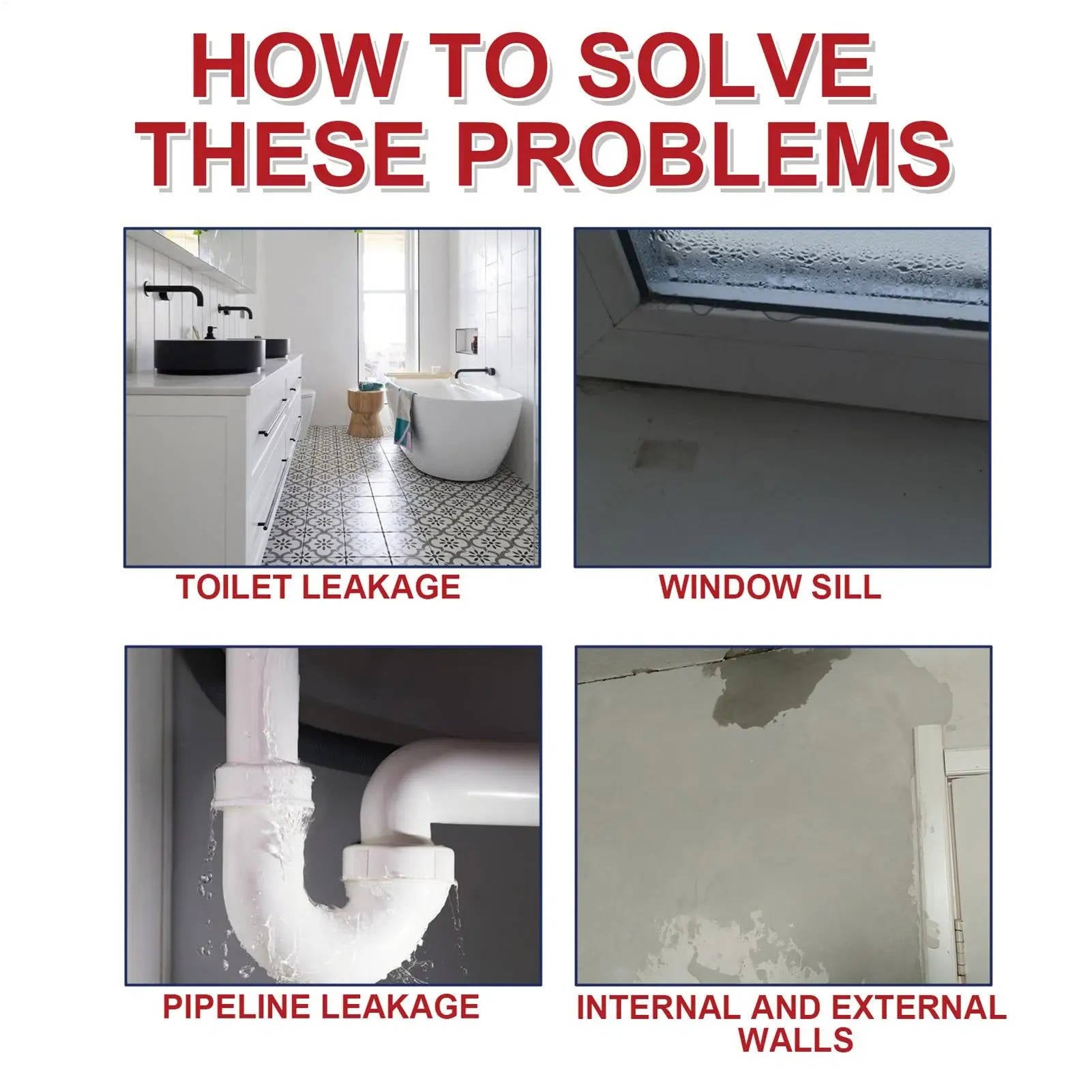 2 Set Leak Repair Waterproof Sealant Spray All Purpose
