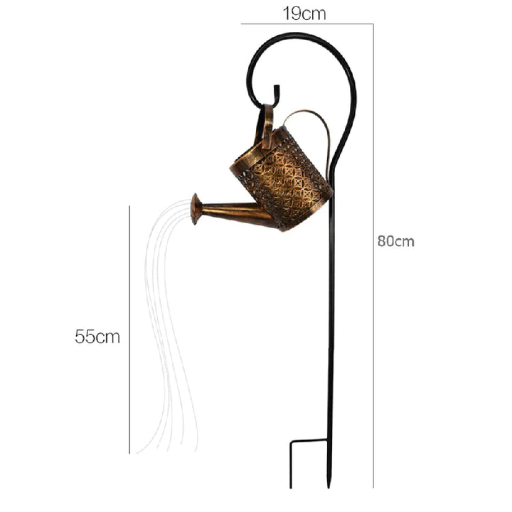 Solar Garden Lamp Watering Can Design – Rain Sound &amp; Decorative