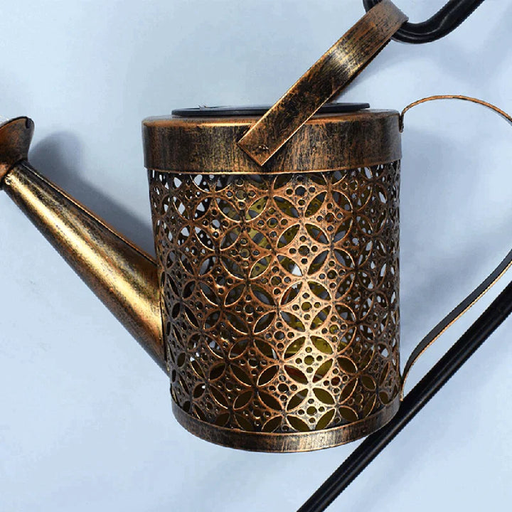 Solar Garden Lamp Watering Can Design – Rain Sound &amp; Decorative