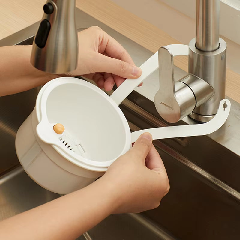 Hanging Drain Basket – Two-Part Filter & One-Click Empty Sink Organizer